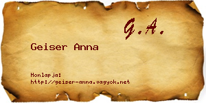 Geiser Anna névjegykártya
